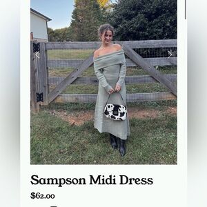 Revenge Clothing Green Off-Shoulder Midi Dress